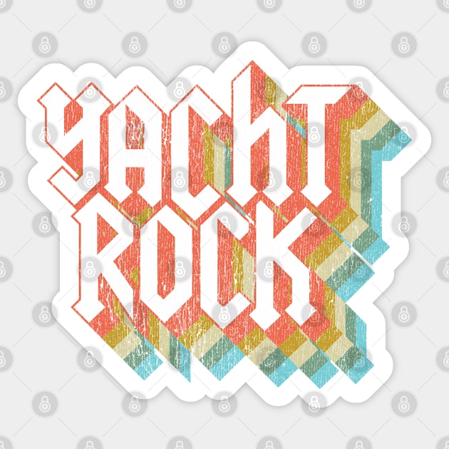 Vintage Fade Yacht Rock Party Boat Drinking print Sticker by Vector Deluxe